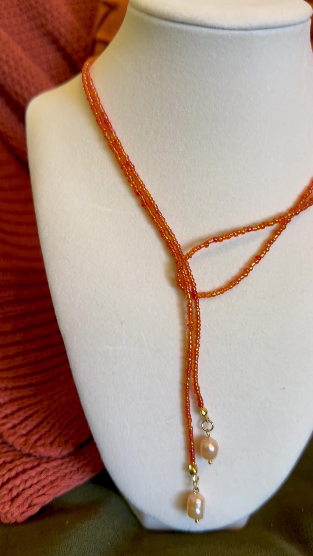 Orange Wrap Lariat